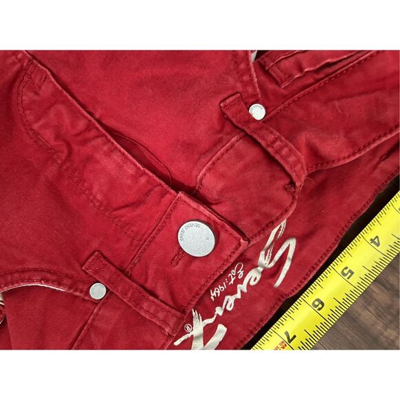 7 For All Mankind High-Rise Ankle Skinny Jeans in Bril Red, Sz 4, MSRP $179 - Picture 4 of 12